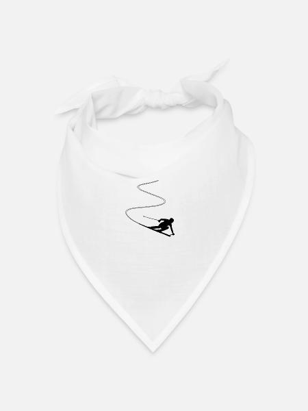 Skifahrer Skifahren Wintersport - Bandana Dreieckstuch - Weiß