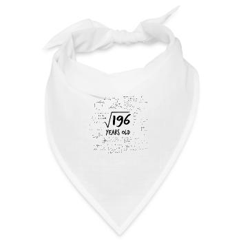 14. Geburtstag Wurzel aus 196 Mathematik Nerd Math - Bandana Dreieckstuch - Weiß - Vorne