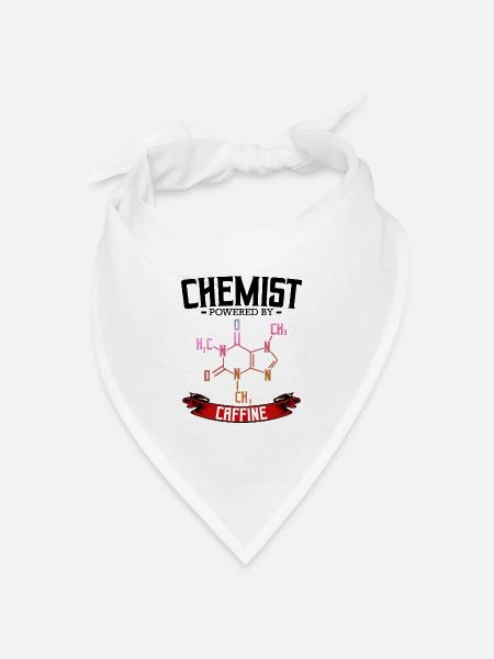 Chemist Powered By Caffine Chemie Geschenk - Bandana Dreieckstuch - Weiß