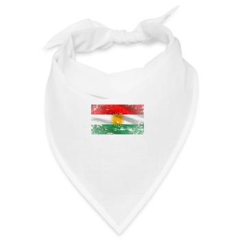 Kurdistan Kurdische Flagge für Kurden - Bandana Dreieckstuch - Weiß - Vorne