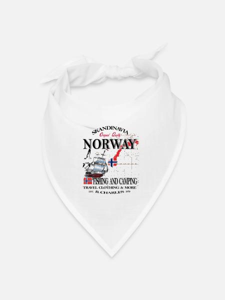 Norway Fishing Skandinavia - Bandana Dreieckstuch - Weiß
