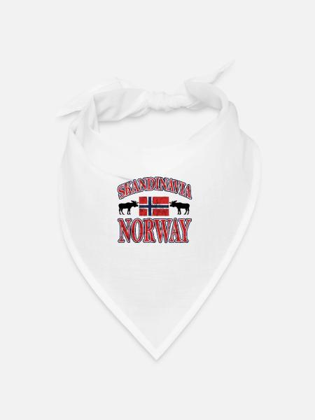 Skandinavia Norway Vintage - Bandana Dreieckstuch - Weiß