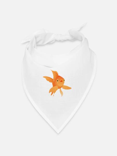 Goldfisch - Bandana Dreieckstuch - Weiß