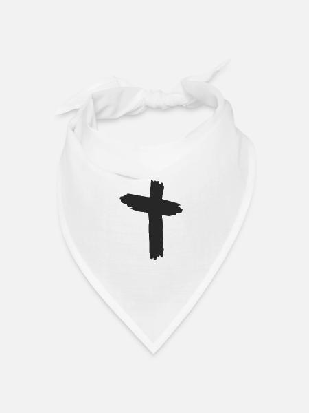 Jesus Kreuz Christ Christentum Religion Geschenk - Bandana Dreieckstuch - Weiß
