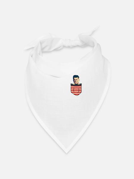 John F Kennedy Brusttasche - Bandana Dreieckstuch - Weiß