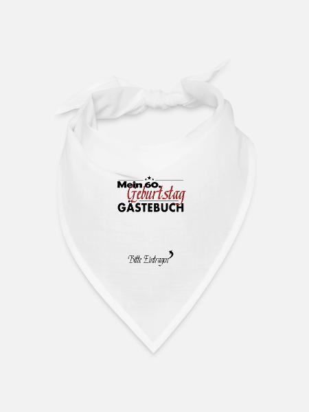 60. Geburtstag Party Gästebuch 60 Jahre - Bandana Dreieckstuch - Weiß