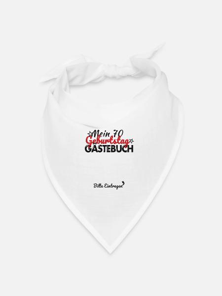 70. Geburtstag Party Gästebuch 70 Jahre - Bandana Dreieckstuch - Weiß