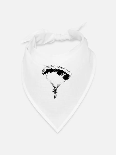 Fallschirm, Fallschirmspringen, Fallschirmspringer - Bandana Dreieckstuch - Weiß