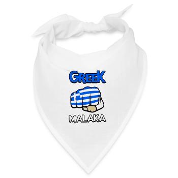 Greek Malaka. Cool Greek Flag, Greek Vacation - Bandana Dreieckstuch - Weiß - Vorne