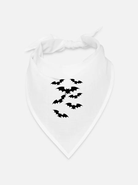 Fledermaus - Bandana Dreieckstuch - Weiß