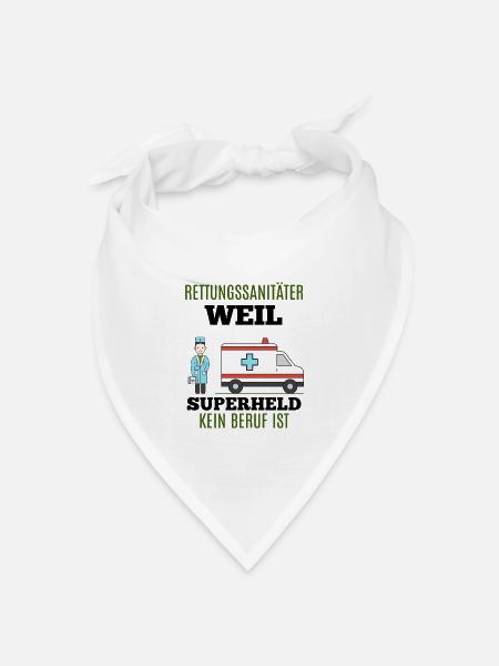 Sanitäter Shirt • Superheld • Sanitäter Geschenk - Bandana Dreieckstuch - Weiß