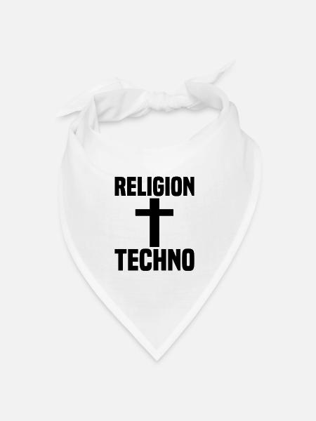 Techno - Bandana Dreieckstuch - Weiß
