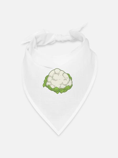 Blumenkohl Gemüse Speise Vegan - Bandana Dreieckstuch - Weiß