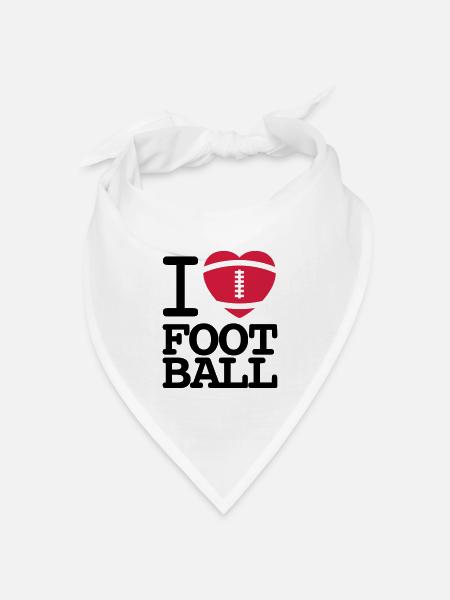I love football - Bandana Dreieckstuch - Weiß