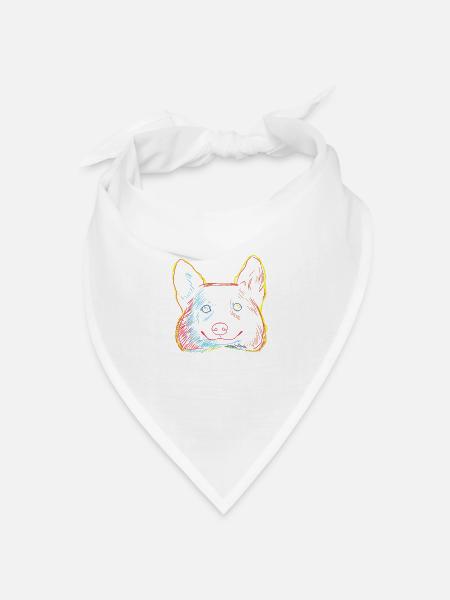 Welsh Corgi Pembroke Hund - Bandana Dreieckstuch - Weiß