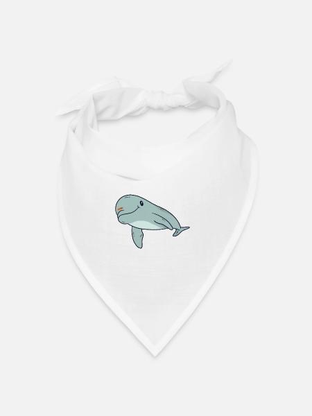 Delfin - Bandana Dreieckstuch - Weiß