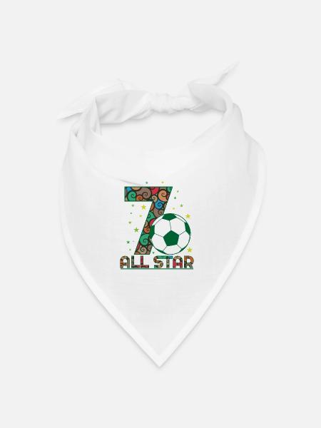 7. Geburtstag Fussball All Star 7 Jahre - Bandana Dreieckstuch - Weiß