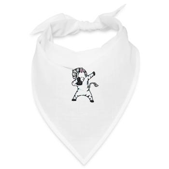 Dabbing Zebra Lustig Dab Tanz Geschenk Geburtstag - Bandana Dreieckstuch - Weiß - Vorne
