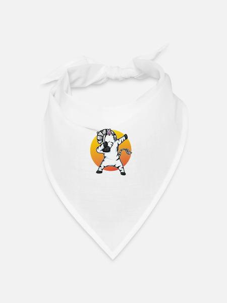 Dabbing Zebra Lustig Dab Tanz Geschenk Geburtstag - Bandana Dreieckstuch - Weiß