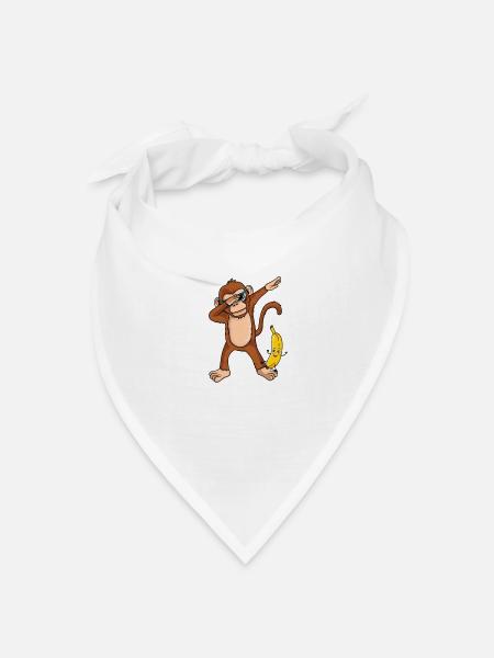 Dabbing Affe Dab Tanz Banane Geschenk Geburtstag - Bandana Dreieckstuch - Weiß