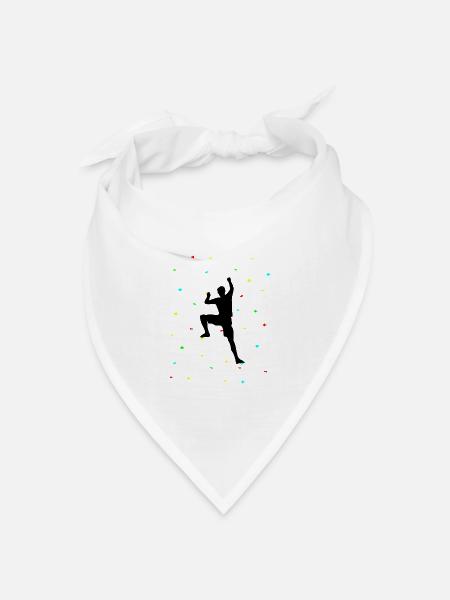 Bunte Kletterwand Klettern Bouldern - Bandana Dreieckstuch - Weiß