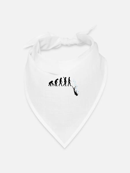 Tauchen Evolution Taucher Lustig Geschenk - Bandana Dreieckstuch - Weiß