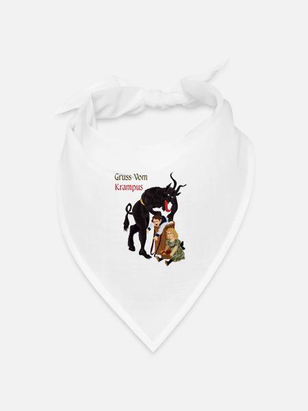 Gruss Vom Krampus Weihnachten Ugly Christmas - Bandana Dreieckstuch - Weiß