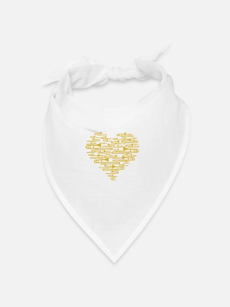 Posaune - Bandana Dreieckstuch - Weiß