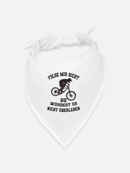 Downhill Spruch - Bandana Dreieckstuch - Weiß