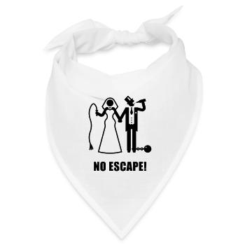 No Escape! (Wedding / Groom / Bachelor Stag Party) - Bandana Dreieckstuch - Weiß - Vorne