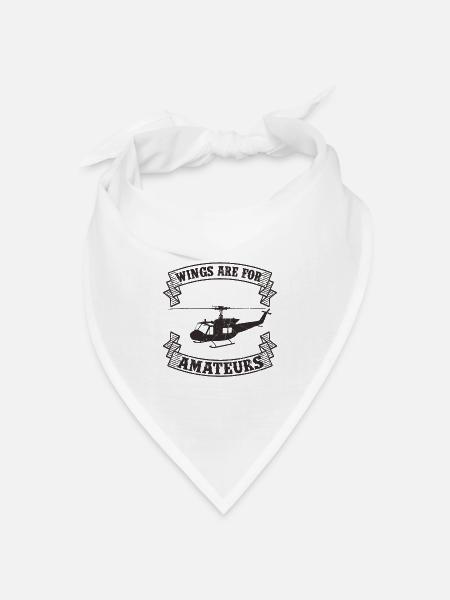 Helikopter Pilot - Bandana Dreieckstuch - Weiß