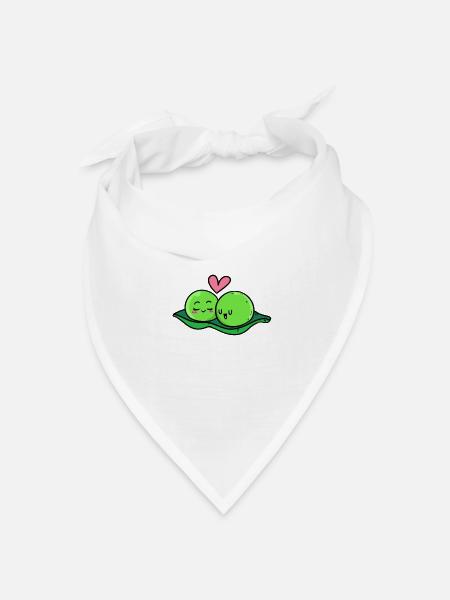 Pea Lovers - Bandana Dreieckstuch - Weiß