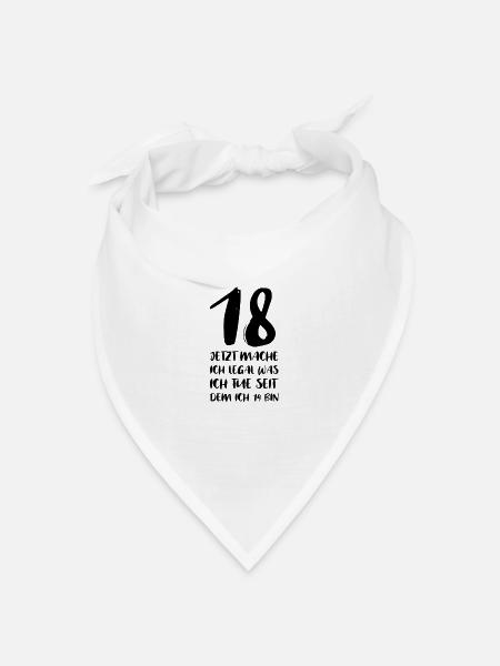 18. Geburtstag - Bandana Dreieckstuch - Weiß