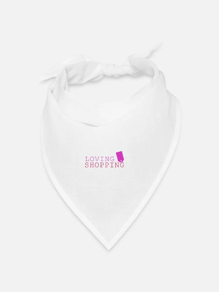 Shopping loving - Einkaufen liebe - Bandana Dreieckstuch - Weiß