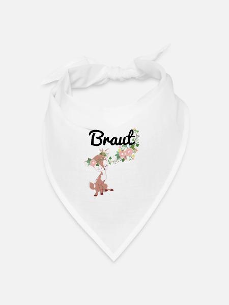 Braut Bride to be JGA Reh Blumen Rehe Blumenkranz - Bandana Dreieckstuch - Weiß
