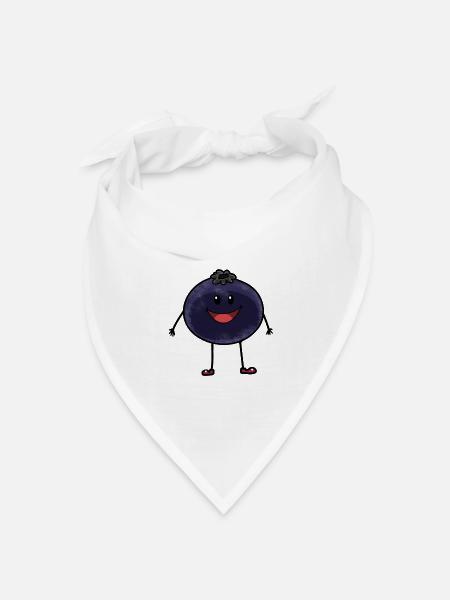 Früchte Obst Blaubeere Fantasy Ernährung - Bandana Dreieckstuch - Weiß