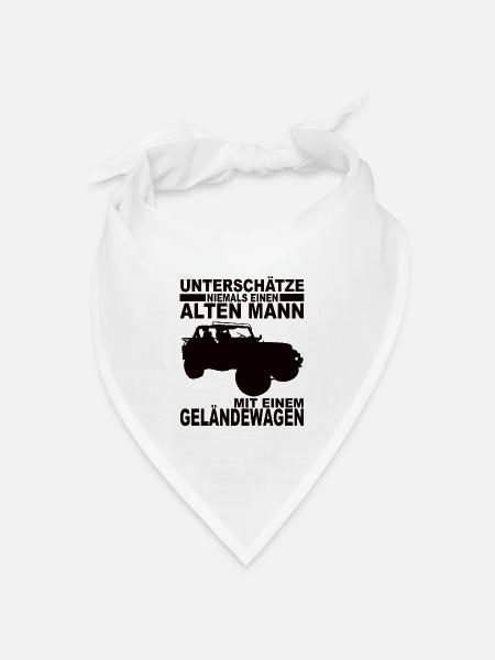 Geländewagen - Bandana Dreieckstuch - Weiß