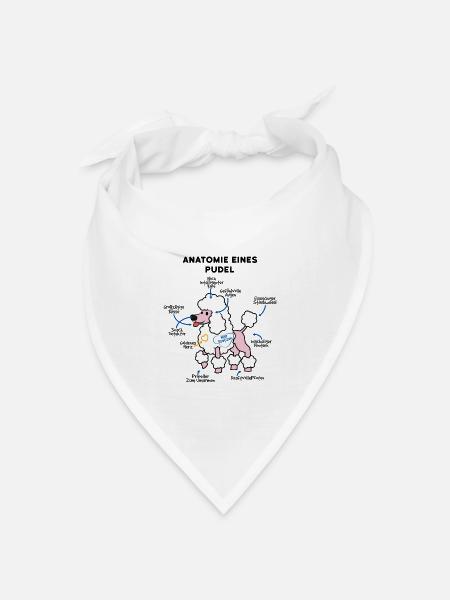 Pudel Hund Anatomie - Bandana Dreieckstuch - Weiß