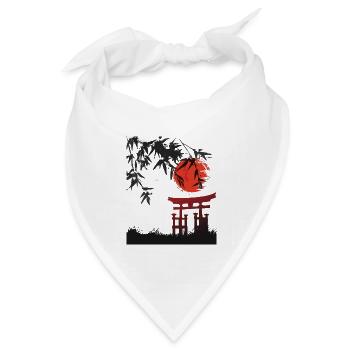 miyajima sonnenuntergang japanische natur - Bandana Dreieckstuch - Weiß - Vorne