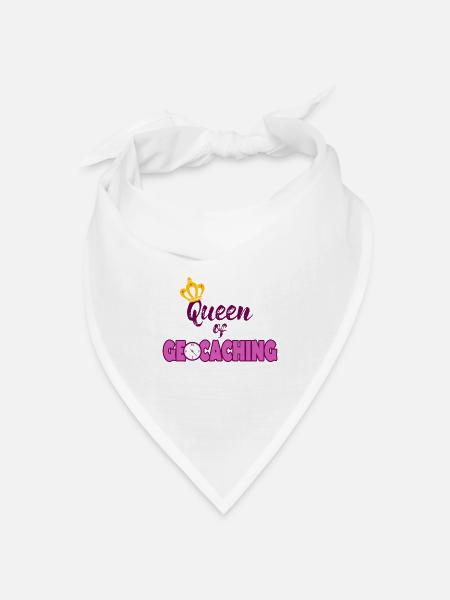Geocaching Queen - Bandana Dreieckstuch - Weiß