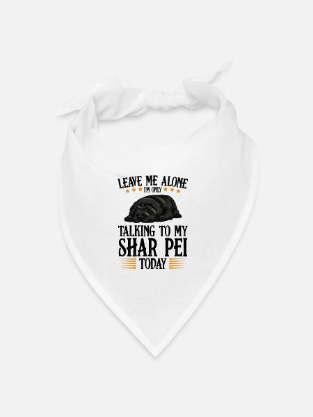 Schlafender Bulldog mit Sternen Shar Pei - Bandana Dreieckstuch - Weiß