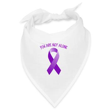 You are Not Alone Brustkrebs Lungenkrebs Schleife - Bandana Dreieckstuch - Weiß - Vorne