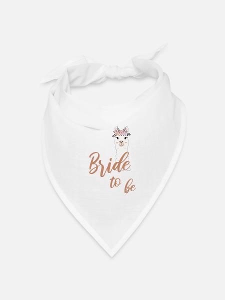 Bride to be Braut Alpaka Lama JGA Junggesellin - Bandana Dreieckstuch - Weiß