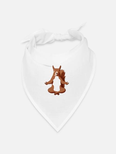 Yoga Eichhörnchen - Bandana Dreieckstuch - Weiß