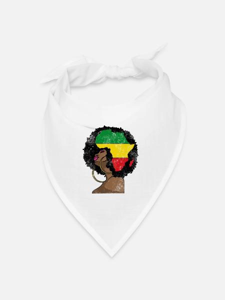 Afrikanische Königin Afro - Bandana Dreieckstuch - Weiß