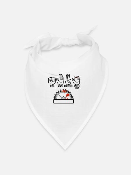 Rock Paper Scissors Table Saw - Bandana Dreieckstuch - Weiß