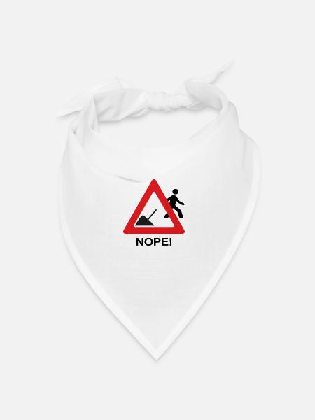 Schild Baustelle keine Lust zu arbeiten Nope - Bandana Dreieckstuch - Weiß