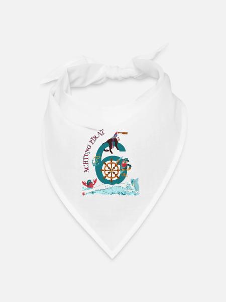 Achtung Pirat - Bandana Dreieckstuch - Weiß