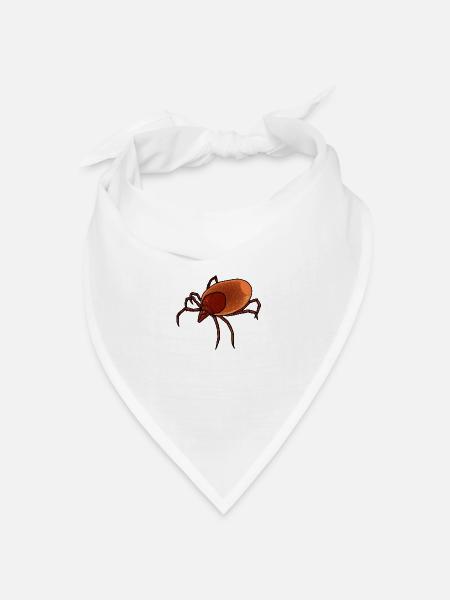 Zecke Zecken Blutsauger Ungeziefer Schädling - Bandana Dreieckstuch - Weiß