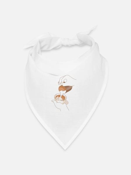 Cappuccino Kaffee Milchschaum Muster Figur Kunst - Bandana Dreieckstuch - Weiß